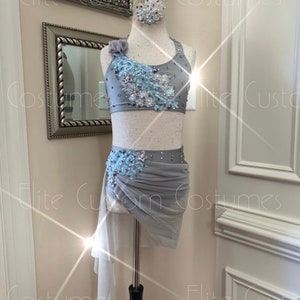 Custom Lyrical Dance Costume 2 PC Set with Skirt