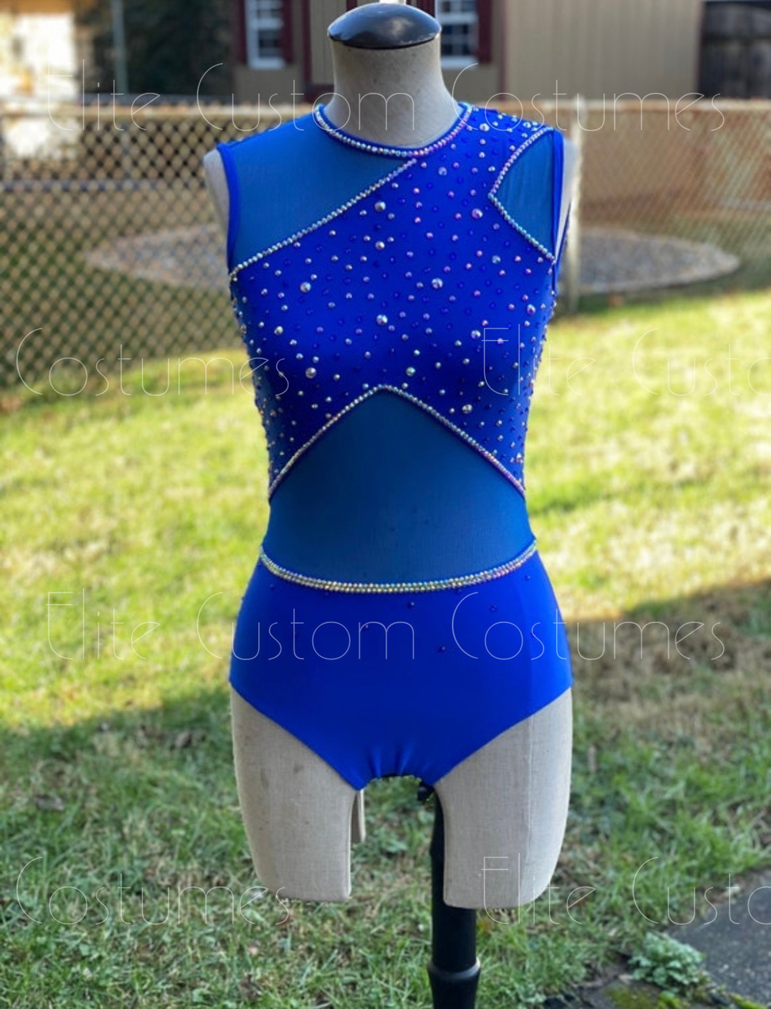 Custom Dance Costume Royal Blue Leotard Etsy