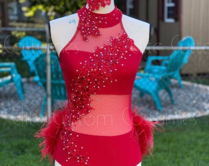 Custom Dance Costume With Feathers Jazz Musical Theater Tap - Etsy