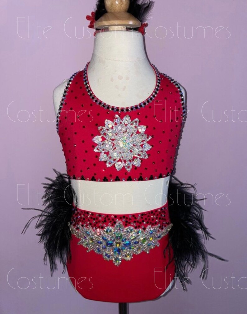 Custom Dance Costume Jazz Musical Theater Red 2 Piece With Etsy