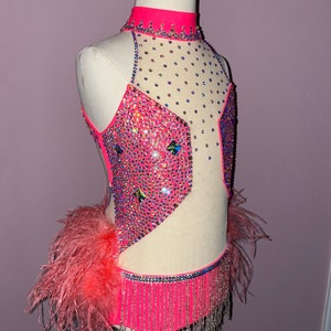 Custom Dance Costume Jazz Musical Theater Leotard With Ostrich Feathers ...