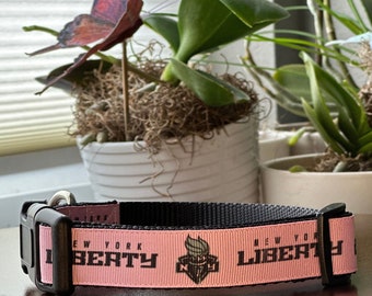 NEW YORK LIBERTY Pink custom Dog Collar