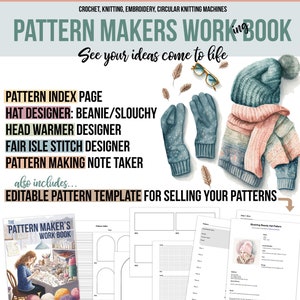 Pattern Makers Work Book - Pattern Design Worksheets for Crochet, Knitting, and Circular Knitting Machines - Sentro Pattern Template - PDFs