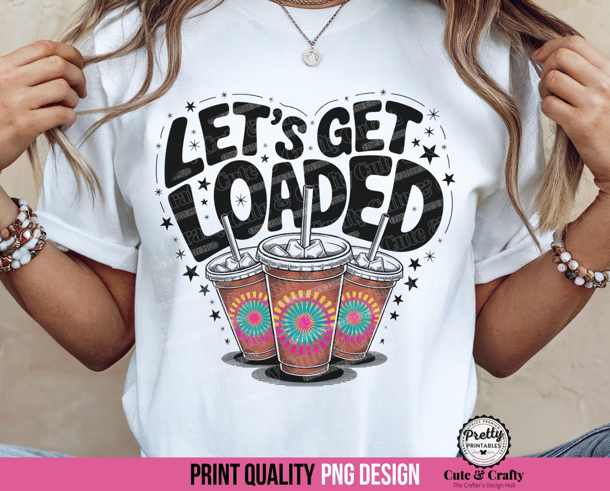 Vamos carregar chá PNG Design de sublimação, Love Tea Junkie Clipart, Get Loaded Tea PNG, Verão PNG, Loaded Tea Png, Hippy Tie Dye Party