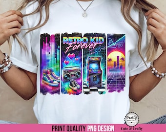 80s PNG: Retro Kid Sublimation Design, Made in the 80s PNG, Gen X, 90s Nostalgia, Back to the 90s PNG,  Arcade BoomBox Hightops Shirt Design