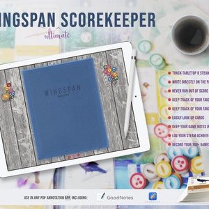 Il segnapunti digitale definitivo del gioco Wingspan: segnapunti Wingspan, pianificatore Wingspan, tracker gioco Wingspan, iPad, Goodnotes 5