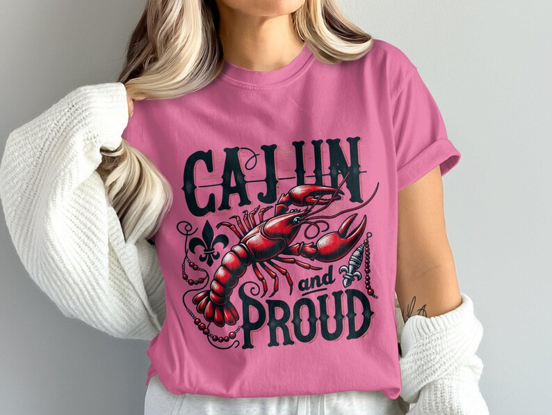 Cajun en trots: sublimatieontwerp png, rivierkreeft langoesten png, mardi grasshirt Zuid-Louisiana png, cadeau cajuncultuur New Orleans afbeelding 5