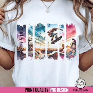 Skateboard Shirt Sublimation Design: SK8TR 4 Life, Skateboard PNG, Skate Park Grafetti, Skateboard Art, Urban Longboard Shirt, Skater PNG