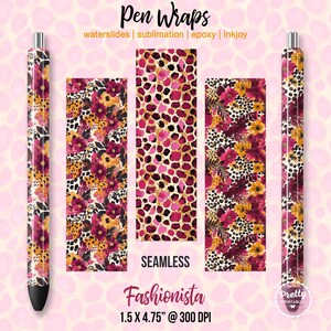 Leopard Print Pen Wraps: Pen Wrap Bundle, Sublimation Design, Western Pen Wraps, Waterslide Pen Wrap, Epoxy Pen Wraps, Ink Joy Pen Wrap PNG