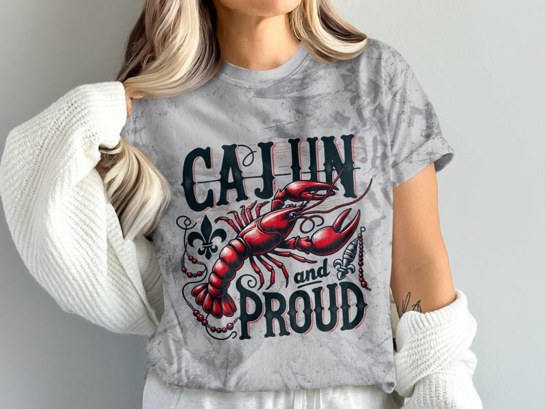 Cajun en trots: sublimatieontwerp png, rivierkreeft langoesten png, mardi grasshirt Zuid-Louisiana png, cadeau cajuncultuur New Orleans afbeelding 3