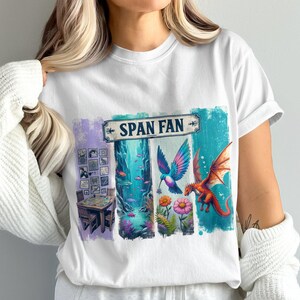 Span Fan PNG: Shirt Sublimation Design, Wingspan Wyrmspan Finspan Players Shirt, Board Game Shirt PNG, Game Night Gift, Birds, Dragons, Fish image 4