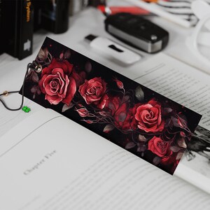 Skull Printable Bookmarks Set: Digital PDF, Skull &amp; Roses 4 Bookmark ...