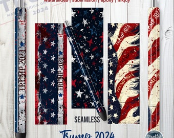 Involucri per penne Trump 2024: pacchetto di involucri per penne patriottici, involucri per penne per scivoli acquatici, involucri per penne con bandiera americana, involucri per penne per scivoli d'acqua, involucri per penne epossidiche