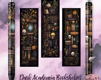 Dark Academia Pen Wraps: Bookish Pen Wraps, Pen Wrap Bundle, Waterslide Pen Wrap, Fantasy Pen Wraps, Pen Wraps Waterslides, Epoxy Pen Wraps