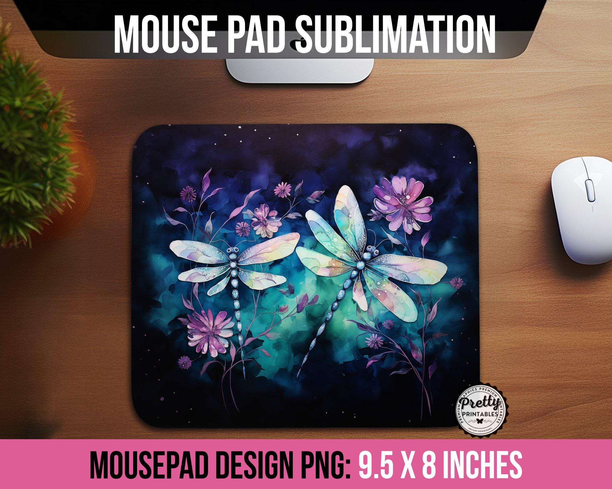 Cool Blue Eye Iris Round Mouse Pad - Non-Slip Rubber Base Computer Mat