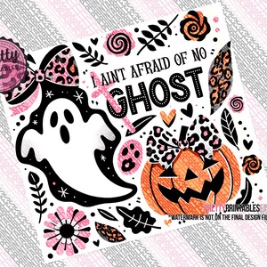 Halloween Ghost and Pumpkin Digital Clipart, Spooky Cute Floral Graphics, Ghostly Fun Scrapbooking Printable, Fall Festival Decor