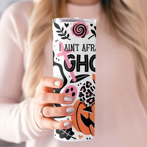 Halloween Tumbler, Floral Skull Insulated Travel Mug, Spooky Cute Coffee Cup, Gift for Her