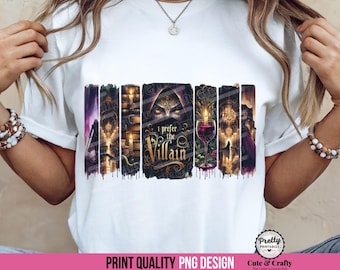 I Prefer the Villain Sublimation Design PNG, Dark Romance Shirt, Bookish PNG, Romantacy Glass Jar PNG, Dark Academia Gothic, Bookstagram