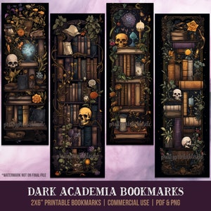 Bookmark Printable Dark Academia Set: Fantasy Bookmark Bundle, Dark Academia Ephemera, Sublimate Cricut Silhouette, Digital Download PDF PNG
