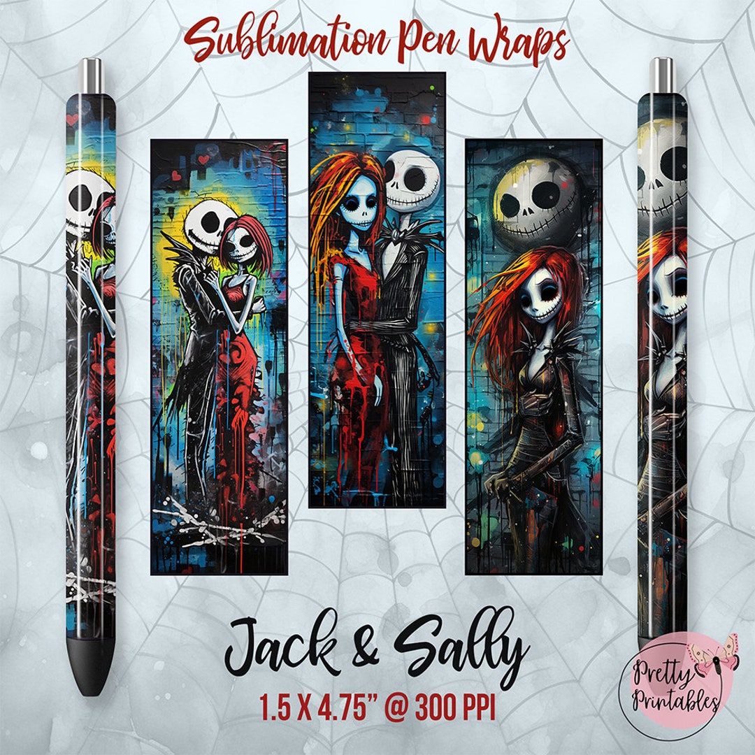 Jack and Sally Pen Wraps Halloween Pen Wraps, Pen Wrap Bundle