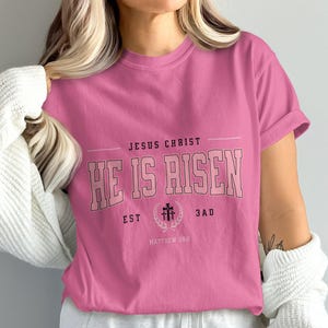 He is Risen Shirt PNG/SVG Sublimation Design, He is Risen Shirt, Matthew 28 6, Resurrection svg, Easter Jesus Shirt, Easter Sweatshirt png image 2