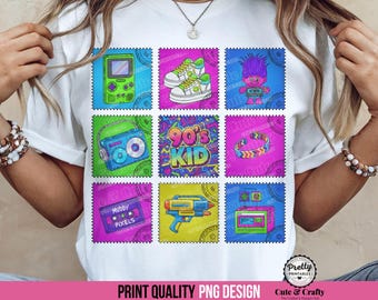 Neon Retro 90s PNG: 90s Kid Sublimation Design, 90s Nostalgia Back to the 90s Party, 90s Y2K Shirt png, 90s png Clipart, 90s Theme Shirt PNG