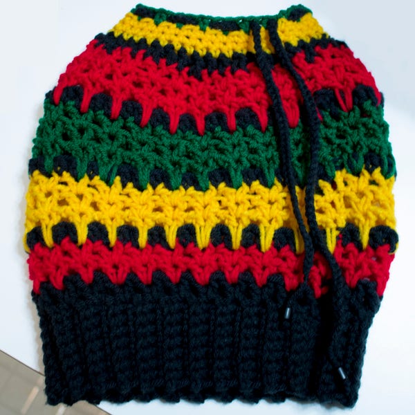 Rasta Dread Tube Hat – Crochet Pattern - Dreadlock Hat - Rasta Tam - Adjustable Rasta Crochet Hat - Slouchy Rasta - Bob Marley Hat - PDF