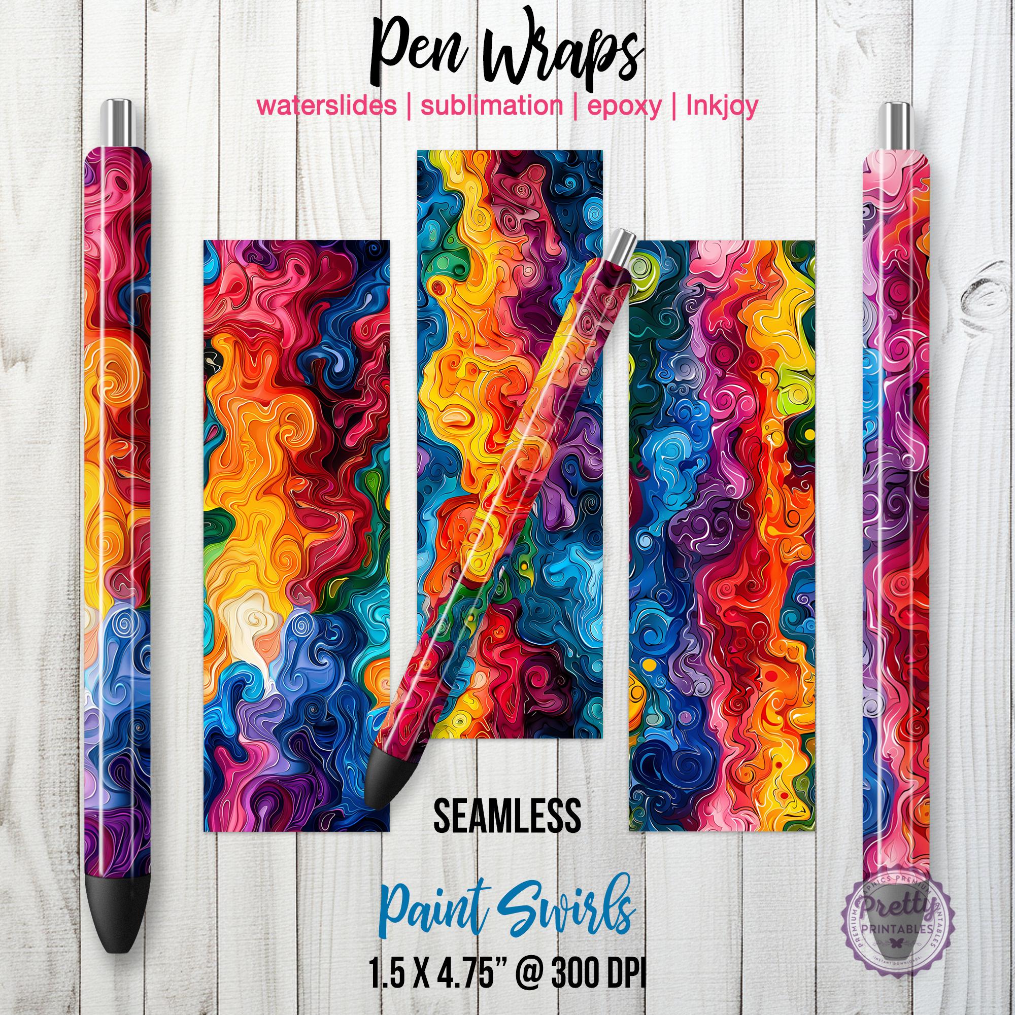 Colorful Art Teacher Pen Wraps PNG: Pen Wrap Sublimation Bundle, Paint ...