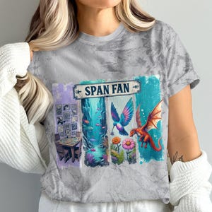 Span Fan PNG: Shirt Sublimation Design, Wingspan Wyrmspan Finspan Players Shirt, Board Game Shirt PNG, Game Night Gift, Birds, Dragons, Fish image 7