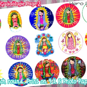 Señora de Guadalupe, Virgen de Guadalupe, Virgen María svg, Religiosa - Imágenes de tapa de botella de 1 pulgada - Nuestra Señora de Guadalupe