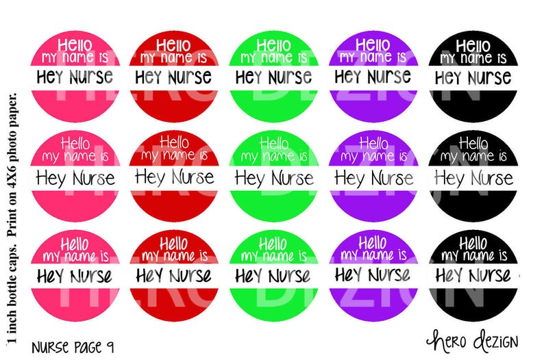 30 Hey Nurse Bottle Cap Images Badge Reel Sayings Digital Etsy