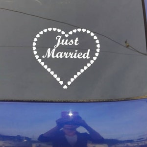 Wedding car decorations, window sticker, vinyl decal, custom decal, wedding gift, Just married, newlyweds, save the date, wedding sign