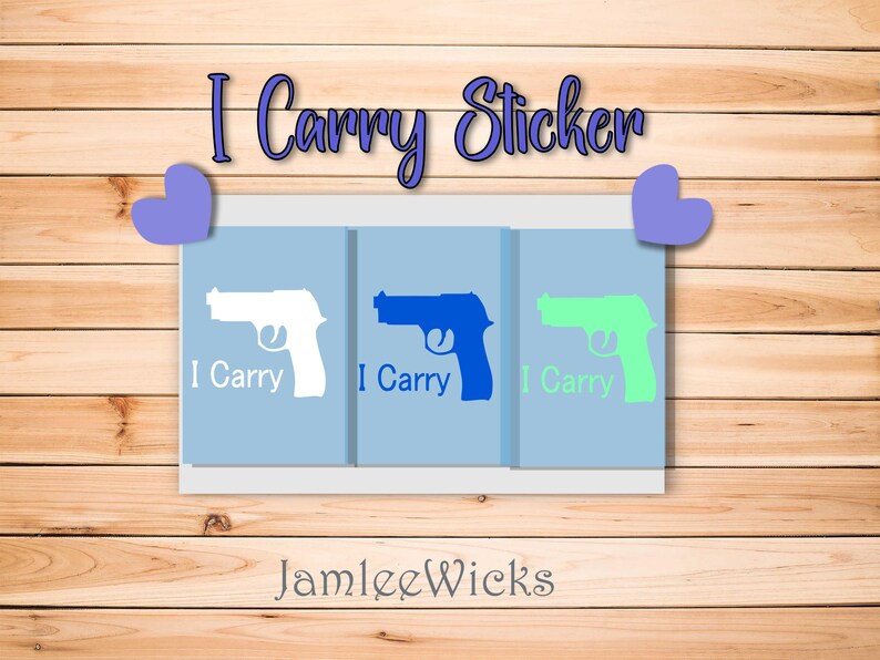 I Carry Gun Decal, 2nd Amendment Car Window Sticker image 3