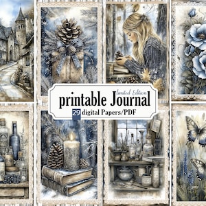 printable Junk Journal - 29 Pages of Inspiration in PDF 8.5 x 11 inches, ATC, Ephemera, for Scrapbooks, Notebooks and Cards, STB26