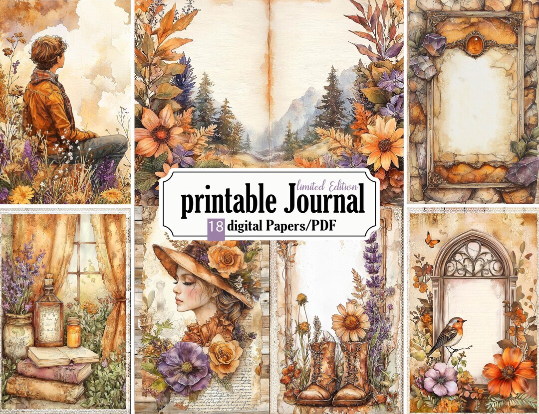 Fall Journal.pdf Printable Autumn Journal - 18 Pages in PDF (8.5 X 11 Inches), Ephemera ...