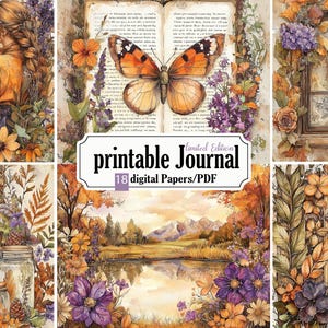 Autumn Whispers - 18 printable Pages Junk Journal PDF (8.5 x 11 inches), Fall, Ephemera, Journal Kit, Tags, Cards, Srapbooking, STB10