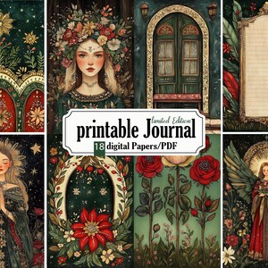 Playful Printable Junk Journal - 18 Pages of Creativity in PDF (8.5 x 11 inches), ATC, Ephemera, for Scrapbook, Notebook and Cards, STB24