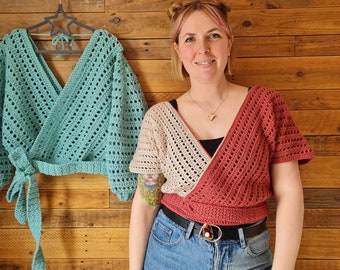 Golden Hour Wrap Top crochet pattern