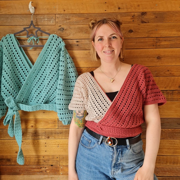 Golden Hour Wrap Top crochet pattern
