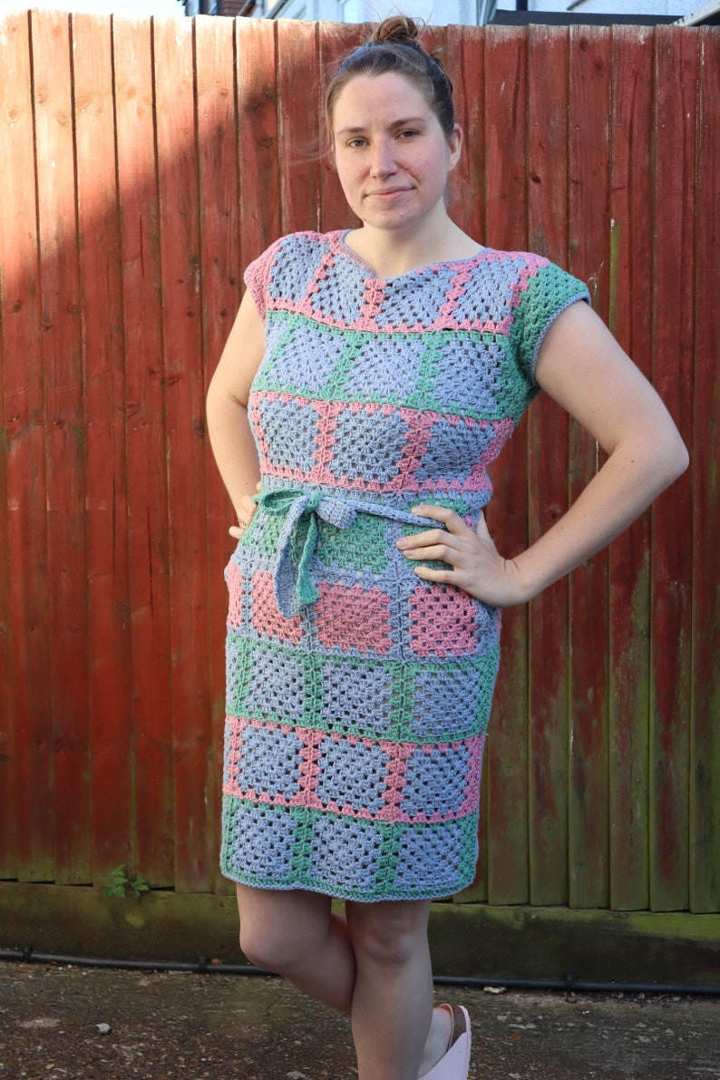 Hip to Be Square Crochet Granny Square Dress Pattern