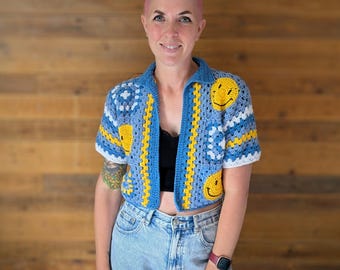 Patrón de crochet para camisa de verano muy alegre