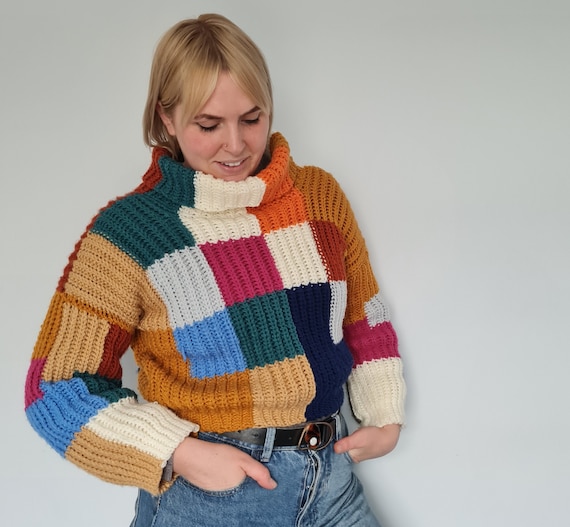 Patchwork jumper best sale