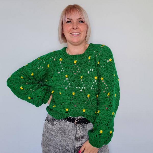 Festive Firs Crochet Christmas Jumper pattern