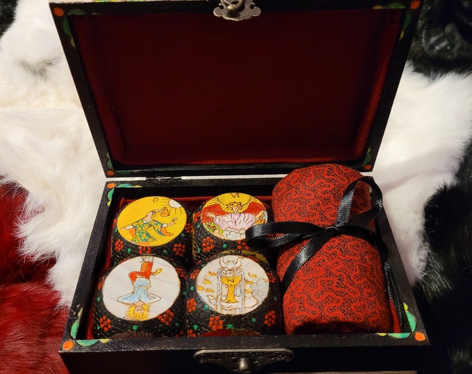 Tarot Dice Set - Major Arcana - "Ode to Persephone," Knotty Box Tarot Set No. XXII