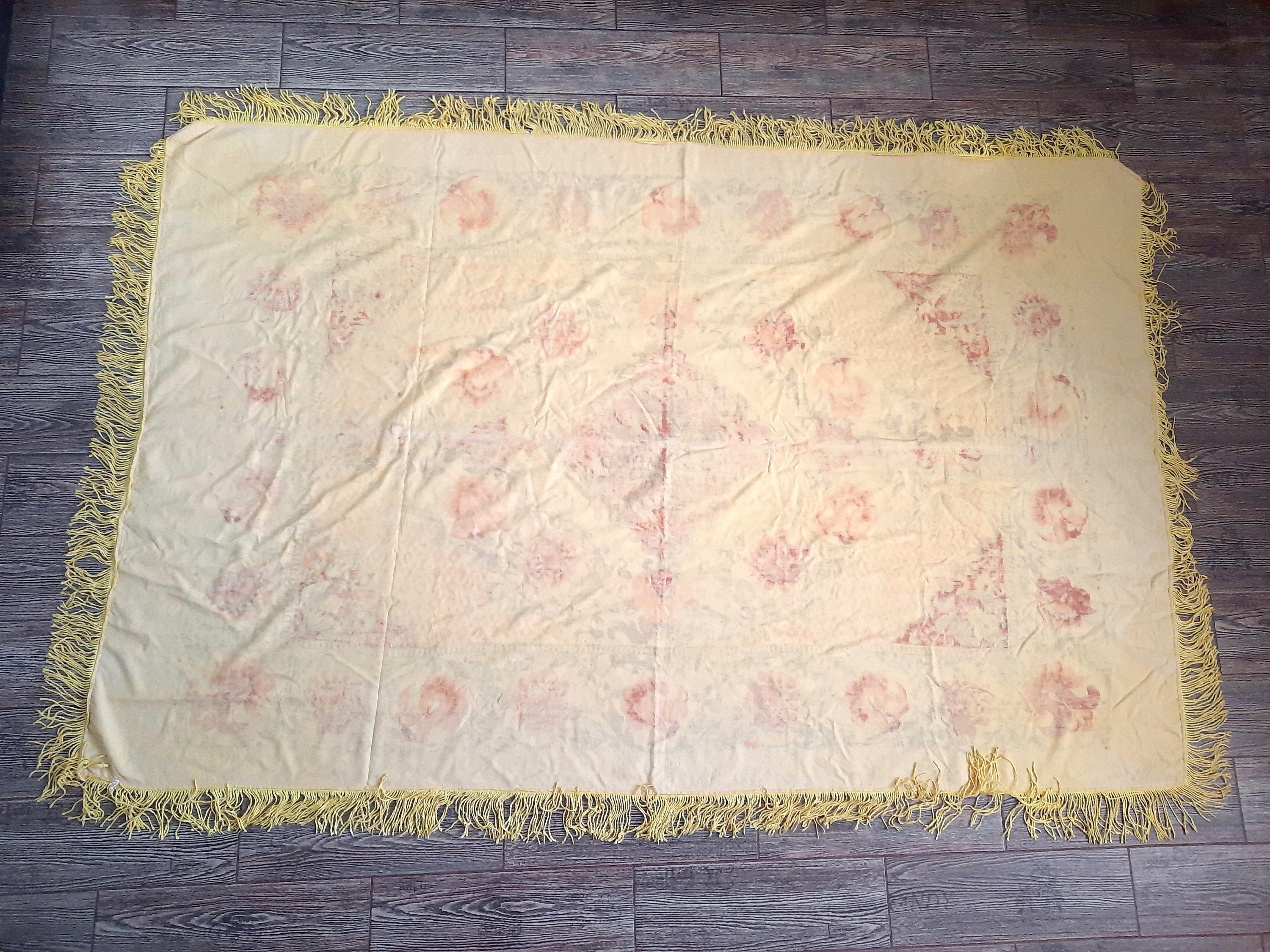 Vintage Wedding Bedspread Yellow Red Velvet Bohemian Italian Etsy