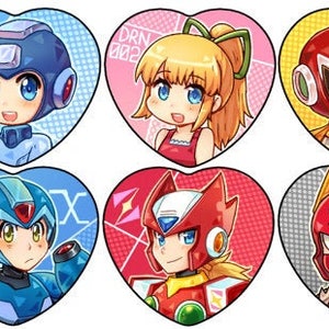 Megaman Heart Buttons