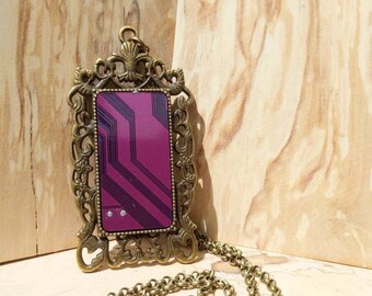 Recycled Circuit Board Necklace Pendant