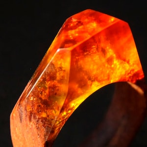 Wood Resin Ring - Sunset Series #6, Regno Unito Taglia X - 21mm