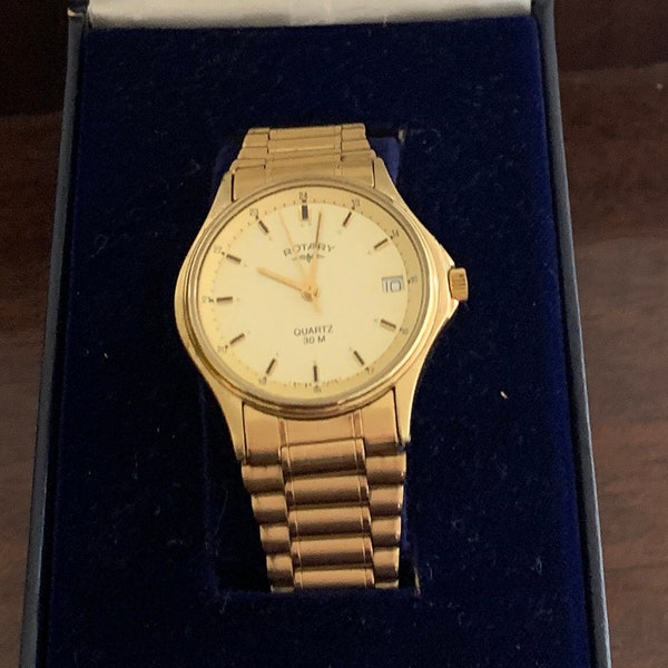 Vintage Classic Rotary Date Gents Quartz Watch in box