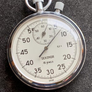 Vintage RS stoppur med 16 juveler, storlek 5,4 cm i diameter